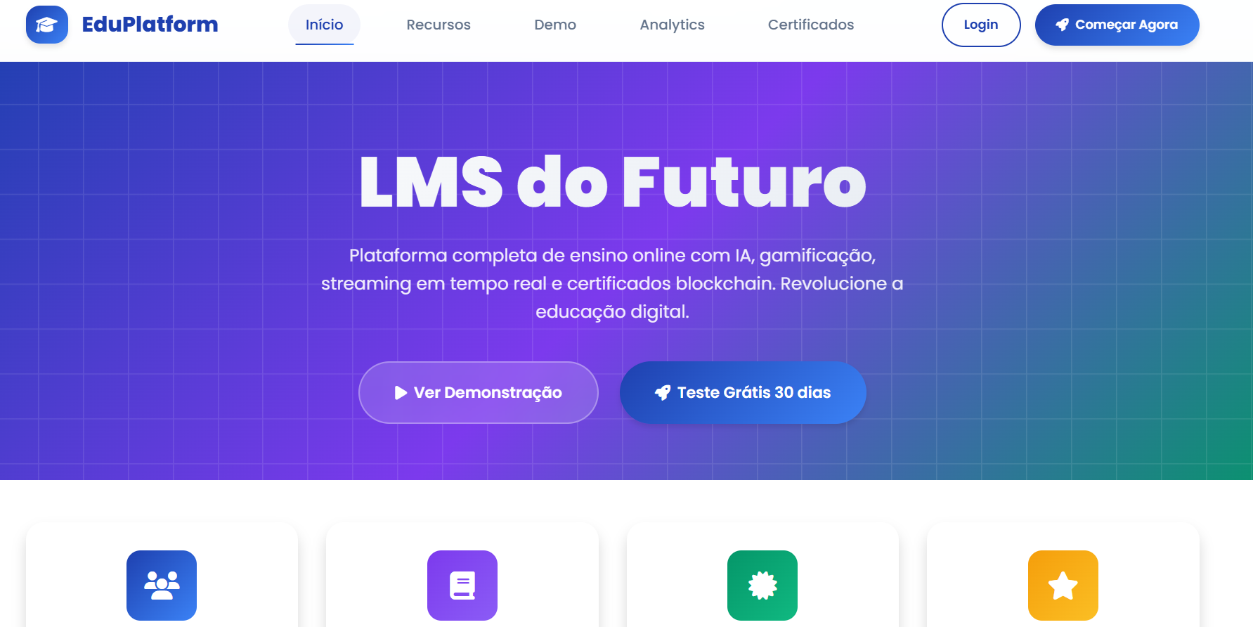 Plataforma de Cursos Online Preview